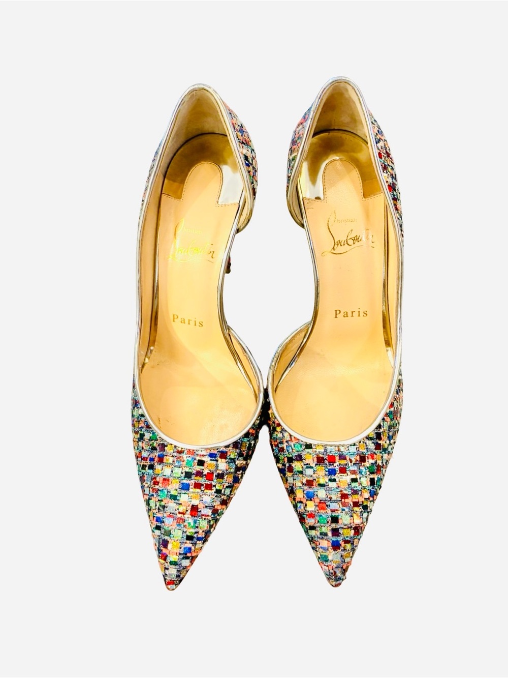 Christian Louboutin Tresse Vitraux Specchio Iriza 100 pumps NIB SZ37.5